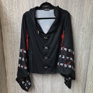 ACDC RAG Jubaku Kimono Zip Anarchy Batwing Goth Rock Hoodie